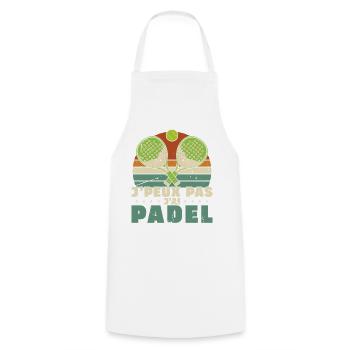 Je peux pas j ai padel - Tablier de cuisine - blanc - Devant - AI Model Male 185 dark (185cm)