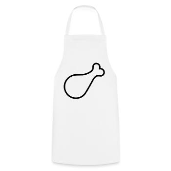 chicken thigh - Cooking Apron - white - Front - AI Model Male 185 dark (185cm)