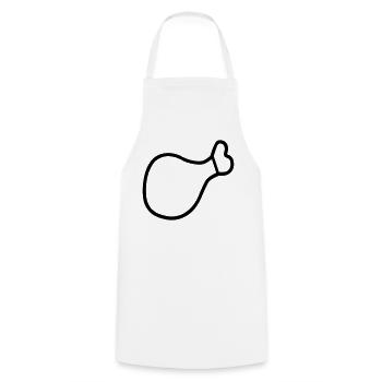 chicken thigh - Cooking Apron - white - Front - AI Model Male 185 dark (185cm)