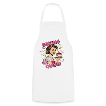 Baking Cake Baking Queen Baking Fairy Baker Pop Art - Cooking Apron - white - Front - AI Model Male 185 dark (185cm)