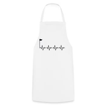 Golf Golfer Golf Golf Hole avec drapeau ECG Battement de cœur - Tablier de cuisine - blanc - Devant - AI Model Male 185 dark (185cm)
