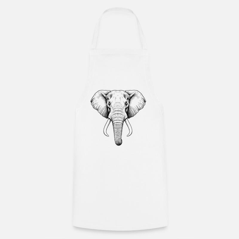 Elefant - Kochschürze - Weiß