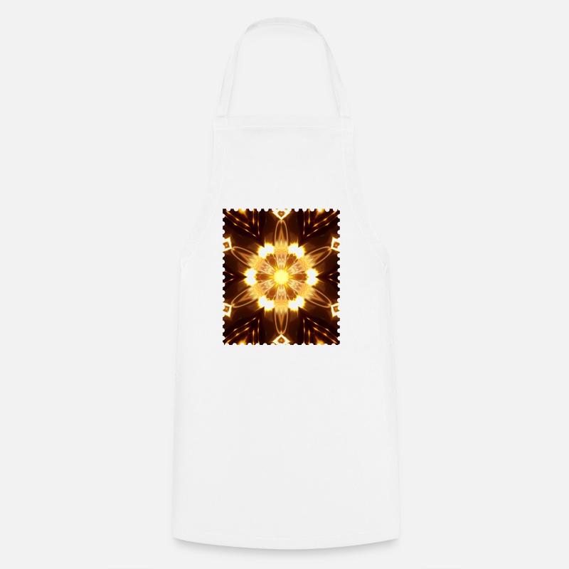 Fiery Mandala Light Play - Cooking Apron - white