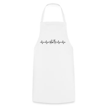 Bicycle Road Bike ECG Heartbeat Heart Rate - Cooking Apron - white - Front - AI Model Male 185 dark (185cm)