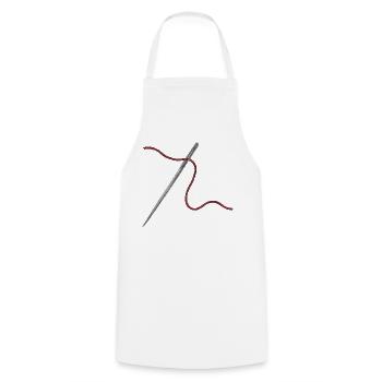 Needle and Thread Ornament - Cooking Apron - white - Front - AI Model Male 185 dark (185cm)