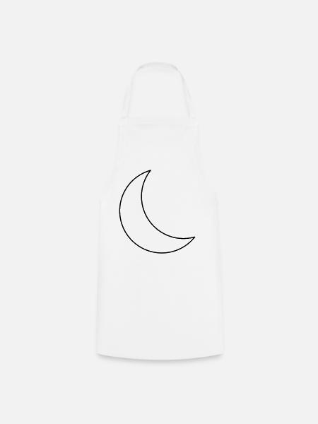 Mond / Halbmond - Kochschürze - Weiß