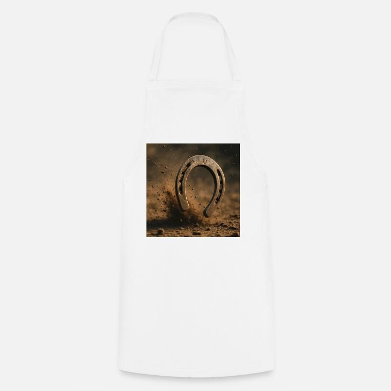 Horseshoe in dust - Cooking Apron - white