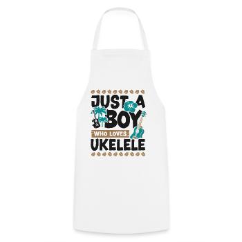 Hawaiian Ukulele Uke Boy Just A - Kochschürze - Weiß - Vorne - AI Model Male 185 dark (185cm)