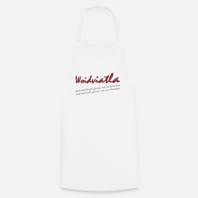 Woidviatla Script Logo - Cooking Apron - white