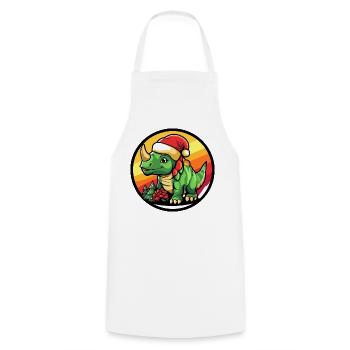 Dino Santa in Christmas splendour - Cooking Apron - white - Front - AI Model Male 185 dark (185cm)