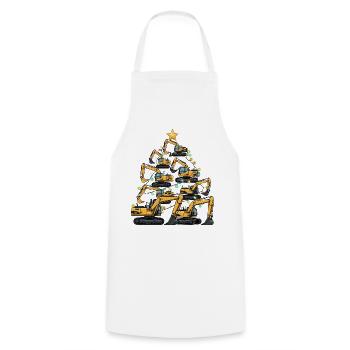 Cadeau du sapin de Noël drôle pour excavatrice - Tablier de cuisine - blanc - Devant - AI Model Male 185 dark (185cm)