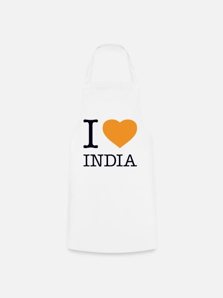 I love India Indien - Kochschürze - Weiß