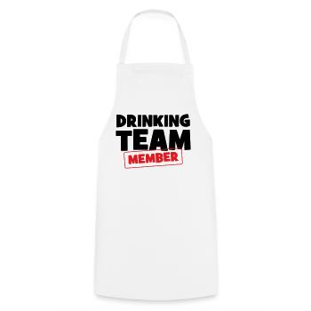 Mitglied des Trinkteams / Alkohol - Kochschürze - Weiß - Vorne - AI Model Male 185 dark (185cm)