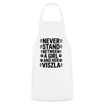 Vizsla Saying Girl Funny Vizsla Gift - Cooking Apron - white - Front - AI Model Male 185 dark (185cm)