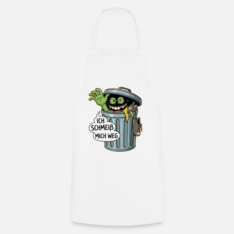 Trash Monster: I'm Throwing Myself Away - Cooking Apron - white