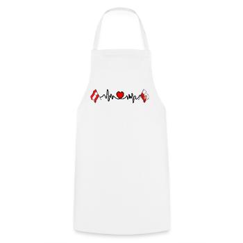 Upper Austria Flag Heartbeat - Cooking Apron - white - Front - AI Model Male 185 dark (185cm)