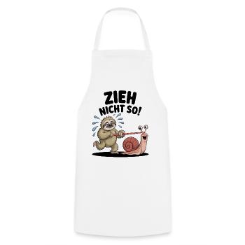 Faultier zieht Schnecke, lustiger cartoon - Kochschürze - Weiß - Vorne - AI Model Male 185 dark (185cm)