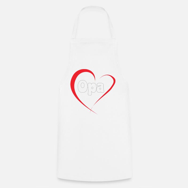 Opa Herzliebe Design - Kochschürze - Weiß