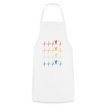 Pétanque heartbeats gift bowler - Cooking Apron - white - Front - AI Model Male 185 dark (185cm)