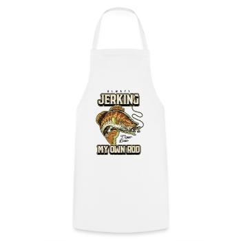 Always Jerking My Rod Funny Fishing - Cooking Apron - white - Front - AI Model Male 185 dark (185cm)