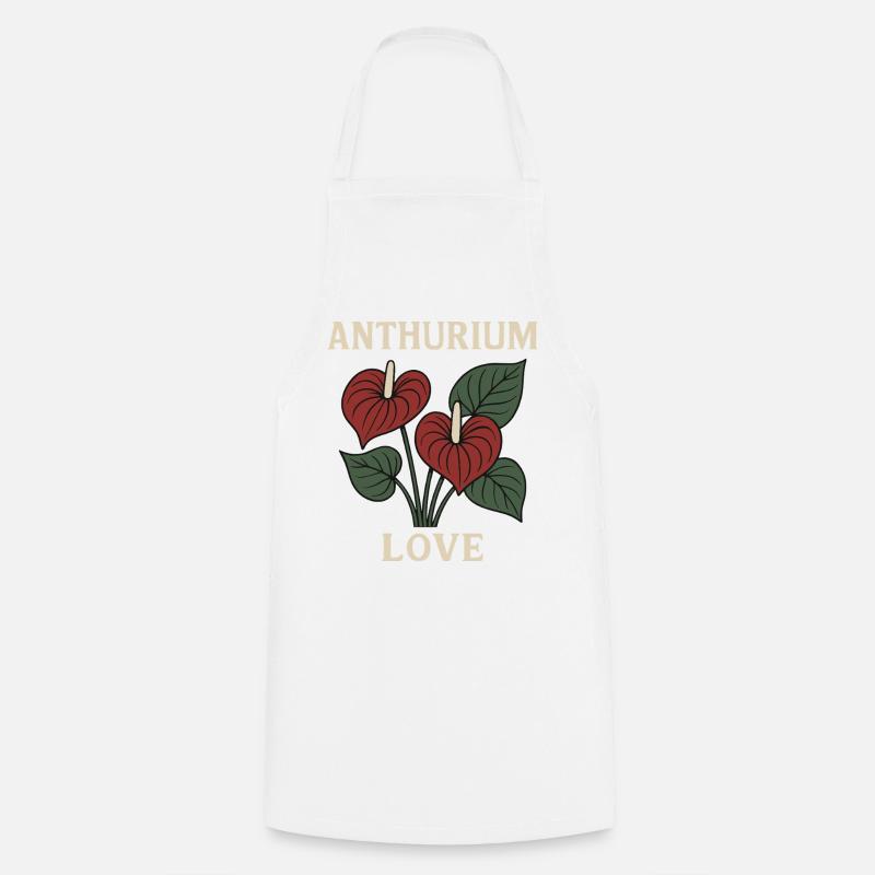 Anthurium Love - Cooking Apron - white