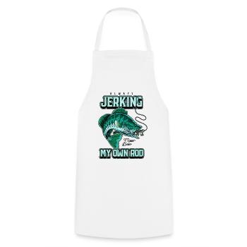 Toujours en train de branler ma canne en train de pêcher bizarrement - Tablier de cuisine - blanc - Devant - AI Model Male 185 dark (185cm)