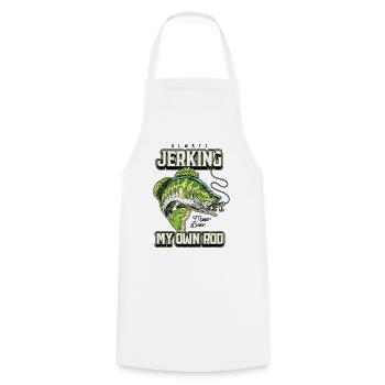 Toujours en train de branler ma canne en train de pêcher bizarrement - Tablier de cuisine - blanc - Devant - AI Model Male 185 dark (185cm)