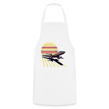 Retro Airplane Sunset (Based!) - Cooking Apron - white - Front - AI Model Male 185 dark (185cm)