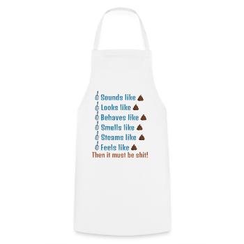 Then is must be shit! - Cooking Apron - white - Front - AI Model Male 185 dark (185cm)