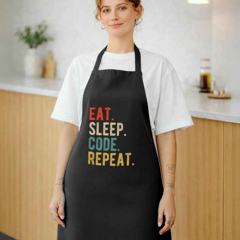 Eat Sleep Code Repeat Programmierer Nerd Retro Kochschürze
