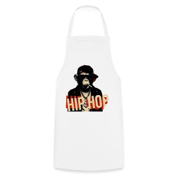 Hip-Hop-Schimpansen-Bling-Ikone - Kochschürze - Weiß - Vorne - AI Model Male 185 dark (185cm)