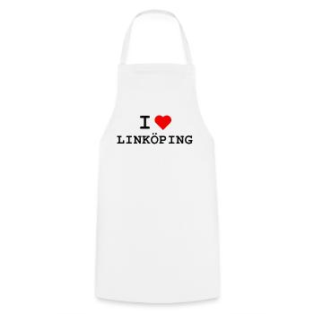I love Linköping - Ich liebe Linköping - Cooking Apron - white - Front - AI Model Male 185 dark (185cm)