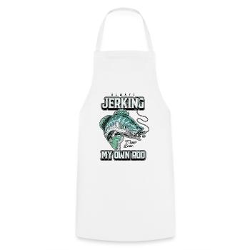 Always Jerking My Rod Funny Fishing - Cooking Apron - white - Front - AI Model Male 185 dark (185cm)