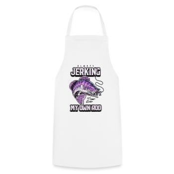 Always Jerking My Rod Funny Fishing - Cooking Apron - white - Front - AI Model Male 185 dark (185cm)