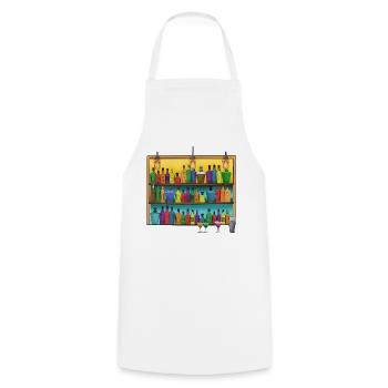 Colorful Bar Bottles Collage - Cooking Apron - white - Front - AI Model Male 185 dark (185cm)