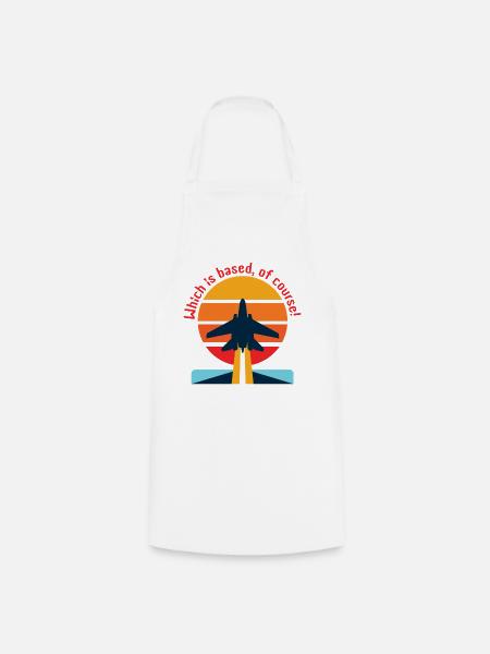 Retro airplane in sunset (Based?!) - Cooking Apron - white
