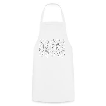 Aloha Retro Tiki Surfboards Collection - Cooking Apron - white - Front - AI Model Male 185 dark (185cm)