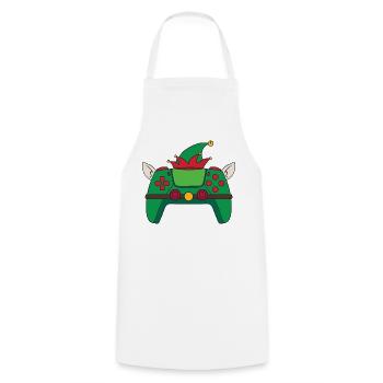 Elf Videospiel-Controller Weihnachts-Gamer-Elf - Kochschürze - Weiß - Vorne - AI Model Male 185 dark (185cm)