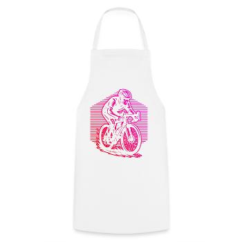 Motif vélo de route qui fonctionne immédiatement - Tablier de cuisine - blanc - Devant - AI Model Male 185 dark (185cm)