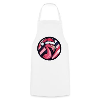 Flamingo Santa Christmas Design - Cooking Apron - white - Front - AI Model Male 185 dark (185cm)