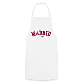 Madrid gegründet 1986 - Kochschürze - Weiß - Vorne - AI Model Male 185 dark (185cm)