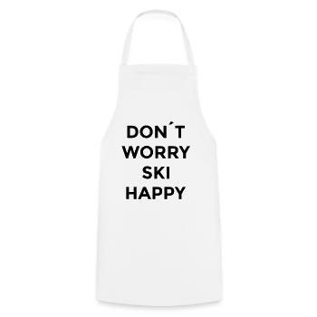 Don't Worry Ski Happy Style - Cooking Apron - white - Front - AI Model Male 185 dark (185cm)