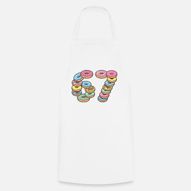 Pastel Donut Stack 67 Muster - Kochschürze - Weiß