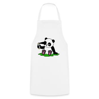 DIY-Panda - Kochschürze - Weiß - Vorne - AI Model Male 185 dark (185cm)