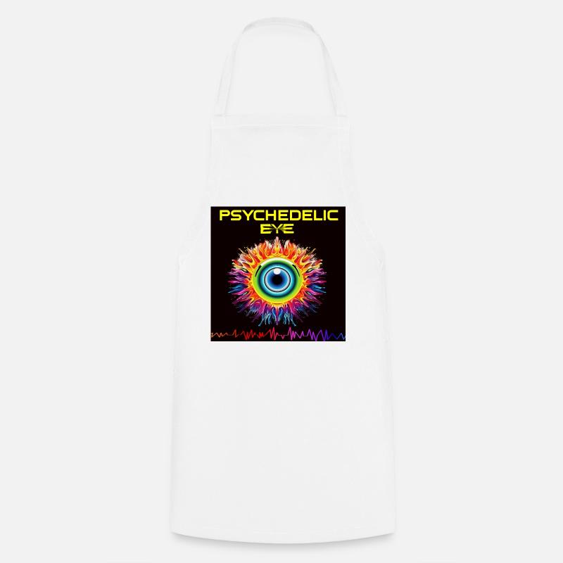 Psychedelic Eye Fire - Cooking Apron - white