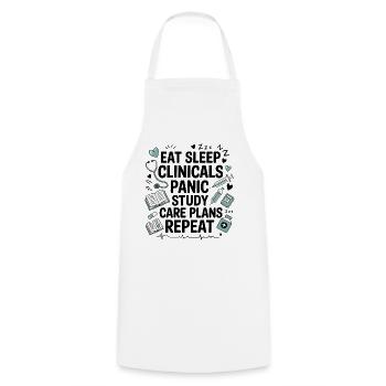 Medical learning love motif - Cooking Apron - white - Front - AI Model Male 185 dark (185cm)