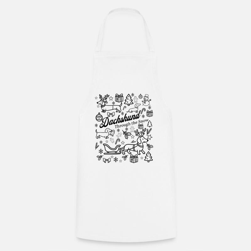 Dachshund Snow Design - Cooking Apron - white