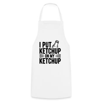 I Put Ketchup on My Ketchup - Cooking Apron - white - Front - AI Model Male 185 dark (185cm)