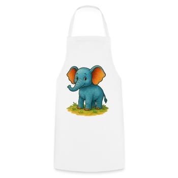 Elephant Comic - Tablier de cuisine - blanc - Devant - AI Model Male 185 dark (185cm)