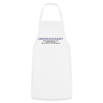 Public order office See this as feedback - Cooking Apron - white - Front - AI Model Male 185 dark (185cm)